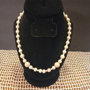 Stone Bead  Necklace With Silvertone Toggle Clasp